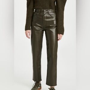 AGOLDE recycled leather fitted 90s pants  size 27